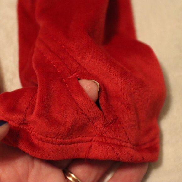 Climate Right By Cuddl Duds Long Sleeve Red Velour Size Large Cozy Casual - Picture 5 of 12